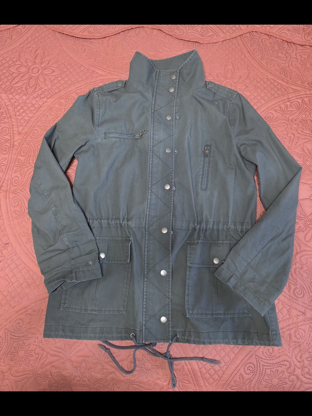Banana Republic Slate Green Drawstring Utility Jacket
